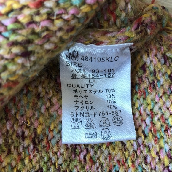 Persodea Japanese Brand Mohair Blend Marled Sweater Size LL - Picture 7 of 10